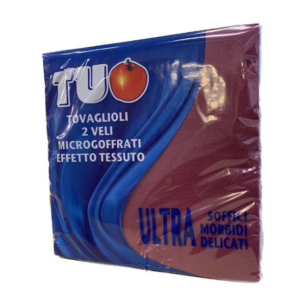 Tovaglioli Microgof. 38X38cm Bordeaux 30X1(40pz)