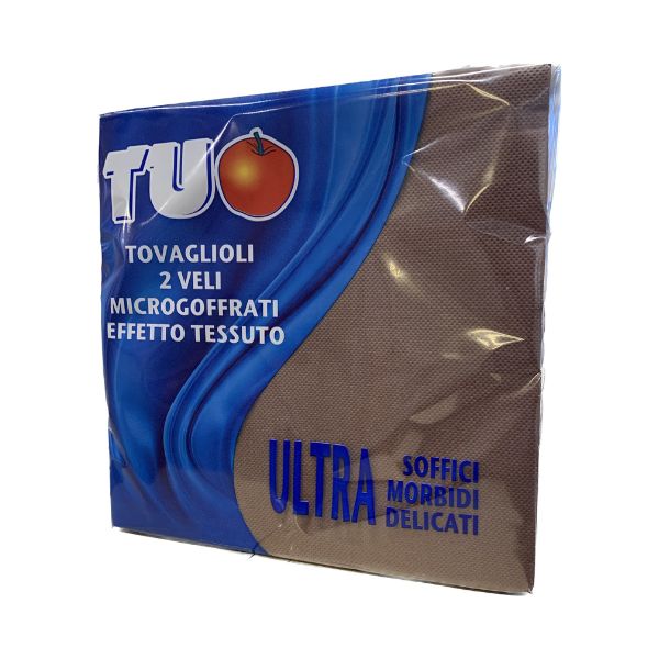 Tovaglioli Microgof. 38X38cm Marrone 30X1(40pz)